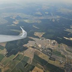 Flugwegposition um 15:59:43: Aufgenommen in der Nähe von Landkreis Tuttlingen, Deutschland in 2819 Meter